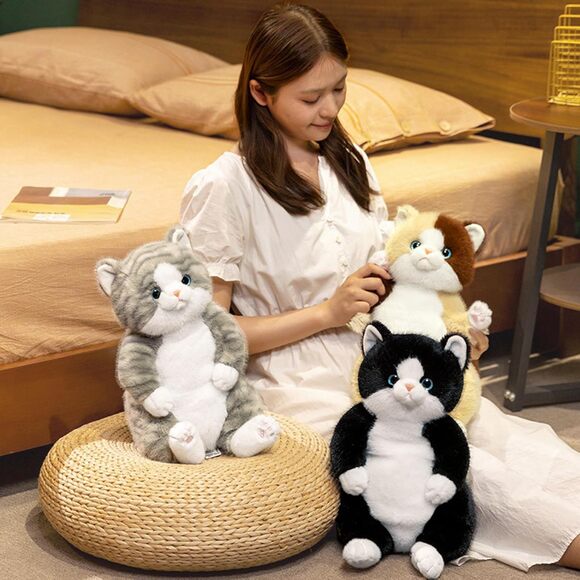 Black Cat Stuffed Animal 14 Inch Soft Plush Kitten Toy Cute Gift for Kids - Picture 6 of 6